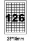 Этикетки на листе А4 формата 126 stikers 28*15 mm 